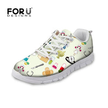 FORUDESIGNS Hot Sale Nurse Pattern Women Casual Sneakers Flats Female Cartoon Nurses Cute Women's Comfortable Shoes Girls Light