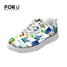 FORUDESIGNS Hot Sale Nurse Pattern Women Casual Sneakers Flats Female Cartoon Nurses Cute Women's Comfortable Shoes Girls Light