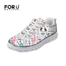 FORUDESIGNS Hot Sale Nurse Pattern Women Casual Sneakers Flats Female Cartoon Nurses Cute Women's Comfortable Shoes Girls Light