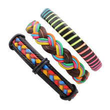 MJARTORIA Brand 6PCS/Set Leather Charm Bracelets Men Jewelry Black Braid Bracelets Bangles Punk Wristband Male Dropshipping Gift