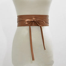 New Soft Faux Pu Leather Wide Self Tie Wrap Around Waist Band Dress Belt