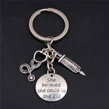 1Pc Syringe Stethoscope Keychain Key Chain Keyring Doctor Nurse Physicians Medical LPN MA NP PA Graduation Gift Jewelry