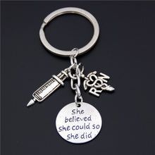 1Pc Syringe Stethoscope Keychain Key Chain Keyring Doctor Nurse Physicians Medical LPN MA NP PA Graduation Gift Jewelry