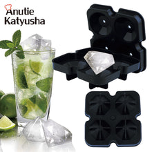4 Cavity Diamond Shape 3D Ice Cube Mold Maker For Parties Or Special Occasions