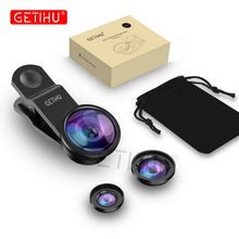 GETIHU Wide Angle Macro Lenses Universal Camera Fish eye For iPhone X 8 7 6S Samsung Lentes Microscope