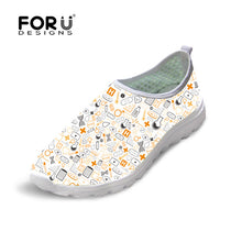 FORUDESIGNS Cute Women Nurse Sneakers Spring Summer Flats Breathable Mesh Shoes for Woman Fashion Girls Casual Beach Light Shoes