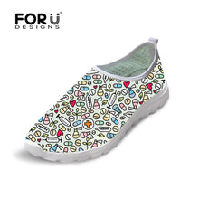 FORUDESIGNS Cute Women Nurse Sneakers Spring Summer Flats Breathable Mesh Shoes for Woman Fashion Girls Casual Beach Light Shoes