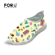 FORUDESIGNS Cute Women Nurse Sneakers Spring Summer Flats Breathable Mesh Shoes for Woman Fashion Girls Casual Beach Light Shoes