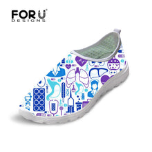 FORUDESIGNS Cute Women Nurse Sneakers Spring Summer Flats Breathable Mesh Shoes for Woman Fashion Girls Casual Beach Light Shoes