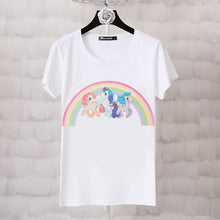 Plus size 4XL Women Summer Short Sleeve Sequined Donald Duck Print T shirts Fashion White Top Tees Women girls Designer Clothing
