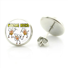 JWEIJIAO Nurse Doctors Medical Stethoscope Ear Stud Earrings Heart Bijoux Earring Jewelry For Fashion Women Girls Gift SE73