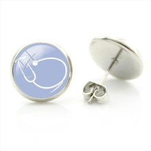 JWEIJIAO Nurse Doctors Medical Stethoscope Ear Stud Earrings Heart Bijoux Earring Jewelry For Fashion Women Girls Gift SE73