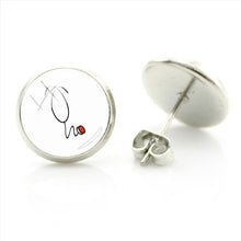 JWEIJIAO Nurse Doctors Medical Stethoscope Ear Stud Earrings Heart Bijoux Earring Jewelry For Fashion Women Girls Gift SE73