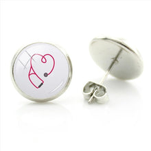 JWEIJIAO Nurse Doctors Medical Stethoscope Ear Stud Earrings Heart Bijoux Earring Jewelry For Fashion Women Girls Gift SE73
