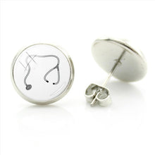 JWEIJIAO Nurse Doctors Medical Stethoscope Ear Stud Earrings Heart Bijoux Earring Jewelry For Fashion Women Girls Gift SE73