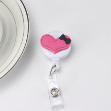 2018 Cute Heart Design Nurse Retractable Badge Reel Pull ID Card White Badge Holder Belt Clip Hospital School Office