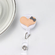 2018 Cute Heart Design Nurse Retractable Badge Reel Pull ID Card White Badge Holder Belt Clip Hospital School Office