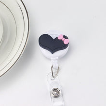 2018 Cute Heart Design Nurse Retractable Badge Reel Pull ID Card White Badge Holder Belt Clip Hospital School Office