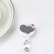 2018 Cute Heart Design Nurse Retractable Badge Reel Pull ID Card White Badge Holder Belt Clip Hospital School Office