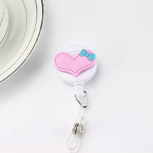 2018 Cute Heart Design Nurse Retractable Badge Reel Pull ID Card White Badge Holder Belt Clip Hospital School Office