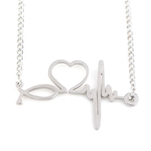 M2 Doctor Nurse Medical Stethoscope Necklace Heart ECG Stainless Steel Silver and Gold Charm Pendant For Women Accessories