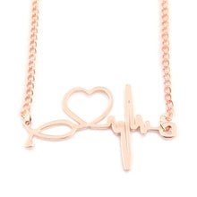 M2 Doctor Nurse Medical Stethoscope Necklace Heart ECG Stainless Steel Silver and Gold Charm Pendant For Women Accessories