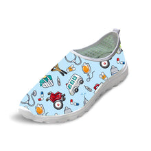 INSTANTARTS 2018 Summer Women Slip-on Flat Shoes Nursing Pattern Breathable Ladies Sneaker Shoes Fashion Air Mesh Woman Flats