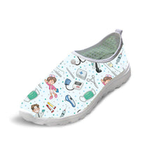 INSTANTARTS 2018 Summer Women Slip-on Flat Shoes Nursing Pattern Breathable Ladies Sneaker Shoes Fashion Air Mesh Woman Flats