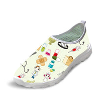 INSTANTARTS 2018 Summer Women Slip-on Flat Shoes Nursing Pattern Breathable Ladies Sneaker Shoes Fashion Air Mesh Woman Flats