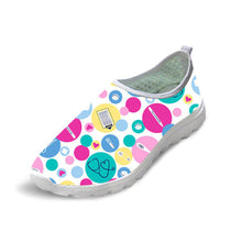 INSTANTARTS 2018 Summer Women Slip-on Flat Shoes Nursing Pattern Breathable Ladies Sneaker Shoes Fashion Air Mesh Woman Flats