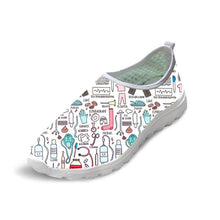 INSTANTARTS 2018 Summer Women Slip-on Flat Shoes Nursing Pattern Breathable Ladies Sneaker Shoes Fashion Air Mesh Woman Flats