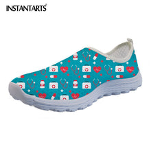 INSTANTARTS 2018 Summer Women Slip-on Flat Shoes Nursing Pattern Breathable Ladies Sneaker Shoes Fashion Air Mesh Woman Flats
