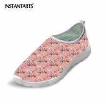INSTANTARTS 2018 Summer Women Slip-on Flat Shoes Nursing Pattern Breathable Ladies Sneaker Shoes Fashion Air Mesh Woman Flats