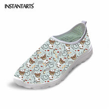 INSTANTARTS 2018 Summer Women Slip-on Flat Shoes Nursing Pattern Breathable Ladies Sneaker Shoes Fashion Air Mesh Woman Flats