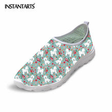 INSTANTARTS 2018 Summer Women Slip-on Flat Shoes Nursing Pattern Breathable Ladies Sneaker Shoes Fashion Air Mesh Woman Flats