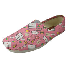 INSTANTARTS Casual Girl Lightweight Canvas Shoes Cute Nursing Printed Summer Flat Shoes Nurse Floral Breathable Slip-on Footwear