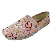 INSTANTARTS Casual Girl Lightweight Canvas Shoes Cute Nursing Printed Summer Flat Shoes Nurse Floral Breathable Slip-on Footwear