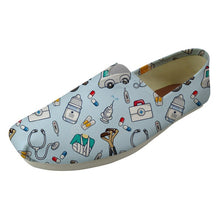 INSTANTARTS Casual Girl Lightweight Canvas Shoes Cute Nursing Printed Summer Flat Shoes Nurse Floral Breathable Slip-on Footwear