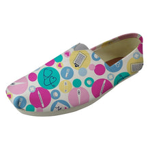 INSTANTARTS Casual Girl Lightweight Canvas Shoes Cute Nursing Printed Summer Flat Shoes Nurse Floral Breathable Slip-on Footwear