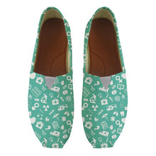 INSTANTARTS Casual Girl Lightweight Canvas Shoes Cute Nursing Printed Summer Flat Shoes Nurse Floral Breathable Slip-on Footwear