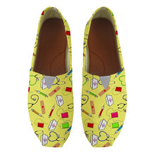 INSTANTARTS Casual Girl Lightweight Canvas Shoes Cute Nursing Printed Summer Flat Shoes Nurse Floral Breathable Slip-on Footwear