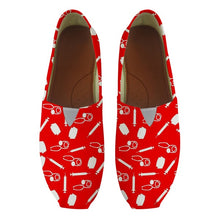 INSTANTARTS Casual Girl Lightweight Canvas Shoes Cute Nursing Printed Summer Flat Shoes Nurse Floral Breathable Slip-on Footwear