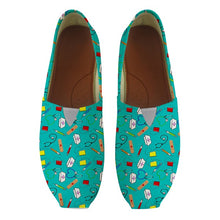 INSTANTARTS Casual Girl Lightweight Canvas Shoes Cute Nursing Printed Summer Flat Shoes Nurse Floral Breathable Slip-on Footwear