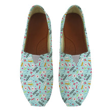 INSTANTARTS Casual Girl Lightweight Canvas Shoes Cute Nursing Printed Summer Flat Shoes Nurse Floral Breathable Slip-on Footwear