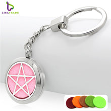 1PC Stainless steel Perfume Keychain 30MM Aromatherapy Locket Key chains DIY Perfume Key chain (Free 5 Pads)  LSKC69-85