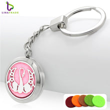 1PC Stainless steel Perfume Keychain 30MM Aromatherapy Locket Key chains DIY Perfume Key chain (Free 5 Pads)  LSKC69-85