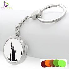 1PC Stainless steel Perfume Keychain 30MM Aromatherapy Locket Key chains DIY Perfume Key chain (Free 5 Pads)  LSKC69-85