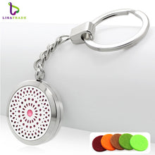 1PC Stainless steel Perfume Keychain 30MM Aromatherapy Locket Key chains DIY Perfume Key chain (Free 5 Pads)  LSKC69-85