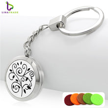 1PC Stainless steel Perfume Keychain 30MM Aromatherapy Locket Key chains DIY Perfume Key chain (Free 5 Pads)  LSKC69-85