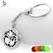 1PC Stainless steel Perfume Keychain 30MM Aromatherapy Locket Key chains DIY Perfume Key chain (Free 5 Pads)  LSKC69-85